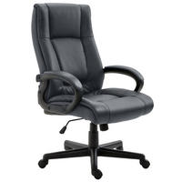 CHEFSESSEL Lederlook Grau - Schwarz/Grau, Kunststoff/Textil (66/106/70cm) - CLP
