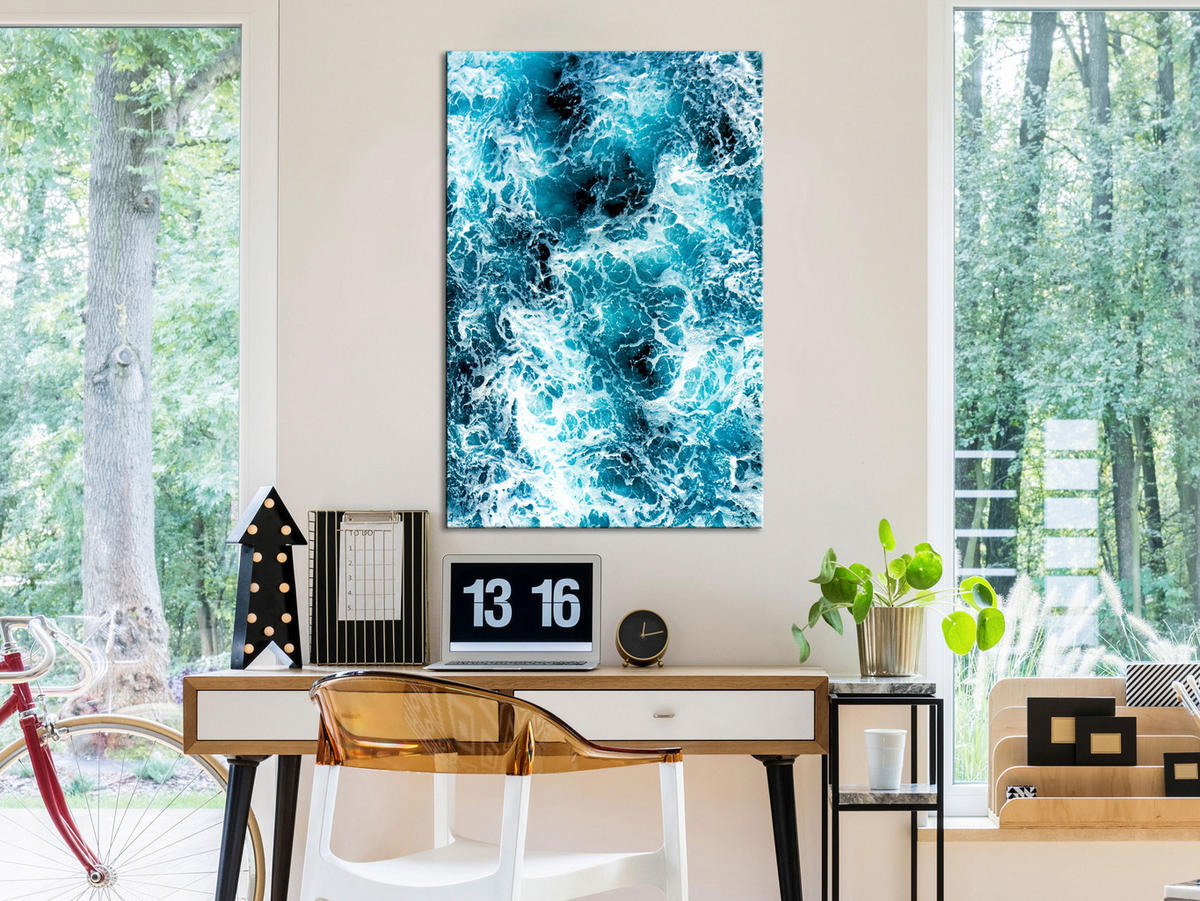 KUNSTDRUCK Blau 40/60 cm - Blau/Grün, Textil (40/60cm) - KUNSTLOFT