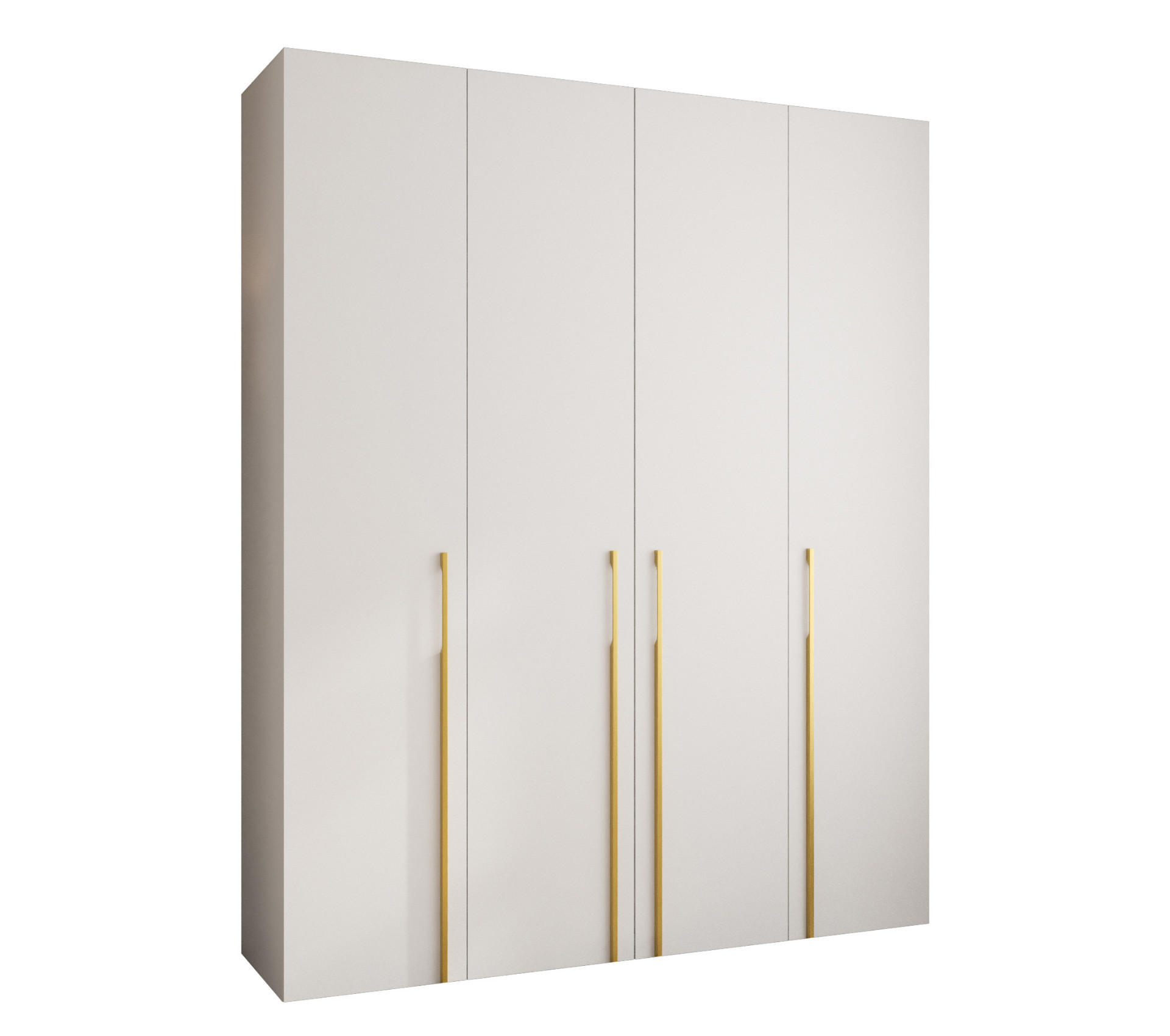 Abiks Möbel Drehtürenschrank Weiß, Gold 200x245.5x50 cm