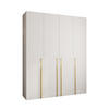 DREHTÜRENSCHRANK 245,5/200/40 4-türig - Goldfarben/Weiß, Holz/Metall (200/245.5/40cm) - Abiks Möbel