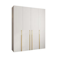 DREHTÜRENSCHRANK 245,5/200/50 4-türig - Goldfarben/Weiß, Holz/Metall (200/245.5/50cm) - Abiks Möbel