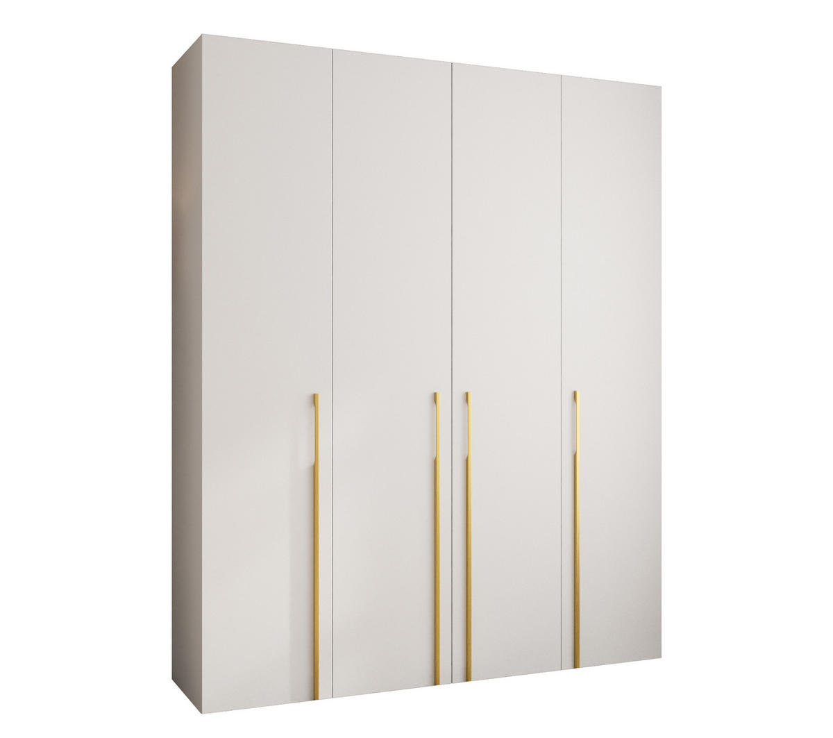 DREHTÜRENSCHRANK 245,5/200/50 4-türig - Goldfarben/Weiß, Holz/Metall (200/245.5/50cm) - Abiks Möbel