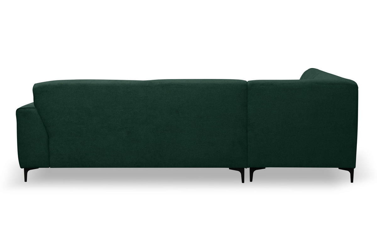 ECKSOFA Mula in L-Form, Coach Farbe: Grün, Velourstoff, Ottomane Links - Grün, Textil (210/274cm) - VENASI MÖBEL