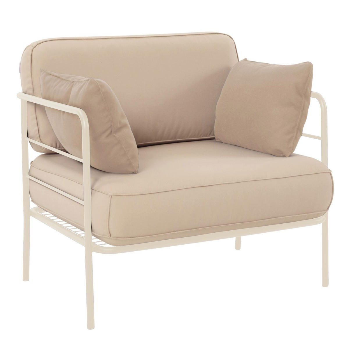 GARTENSTUHL Preggel Beige/Creme mit wasserabweisendem Stoff - Beige, Textil (80/80/79cm) - Selsey