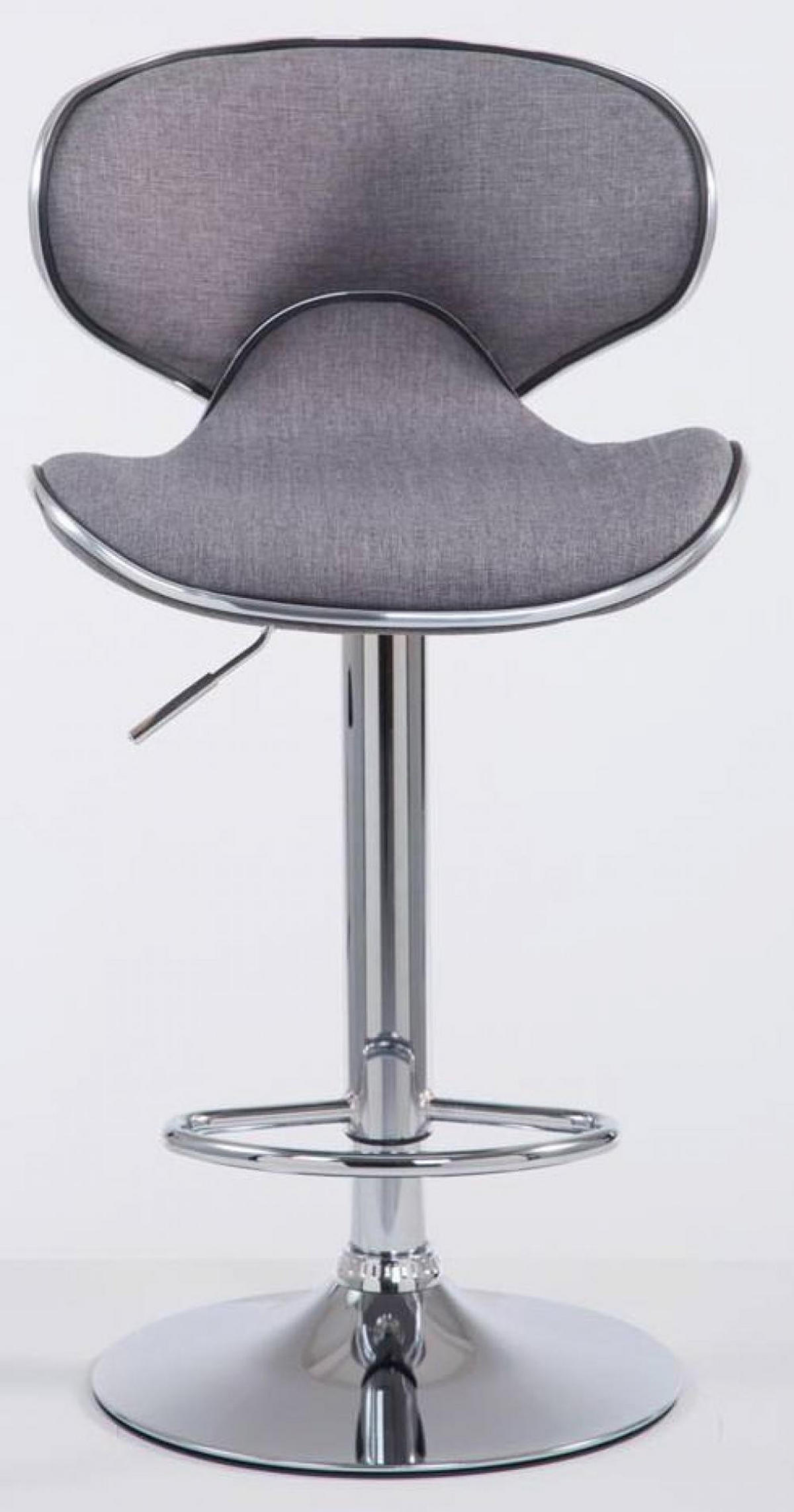BARHOCKER 2er Set Stoff hellgrau - Chromfarben/Hellgrau, Textil/Metall (46/88/49cm) - CLP