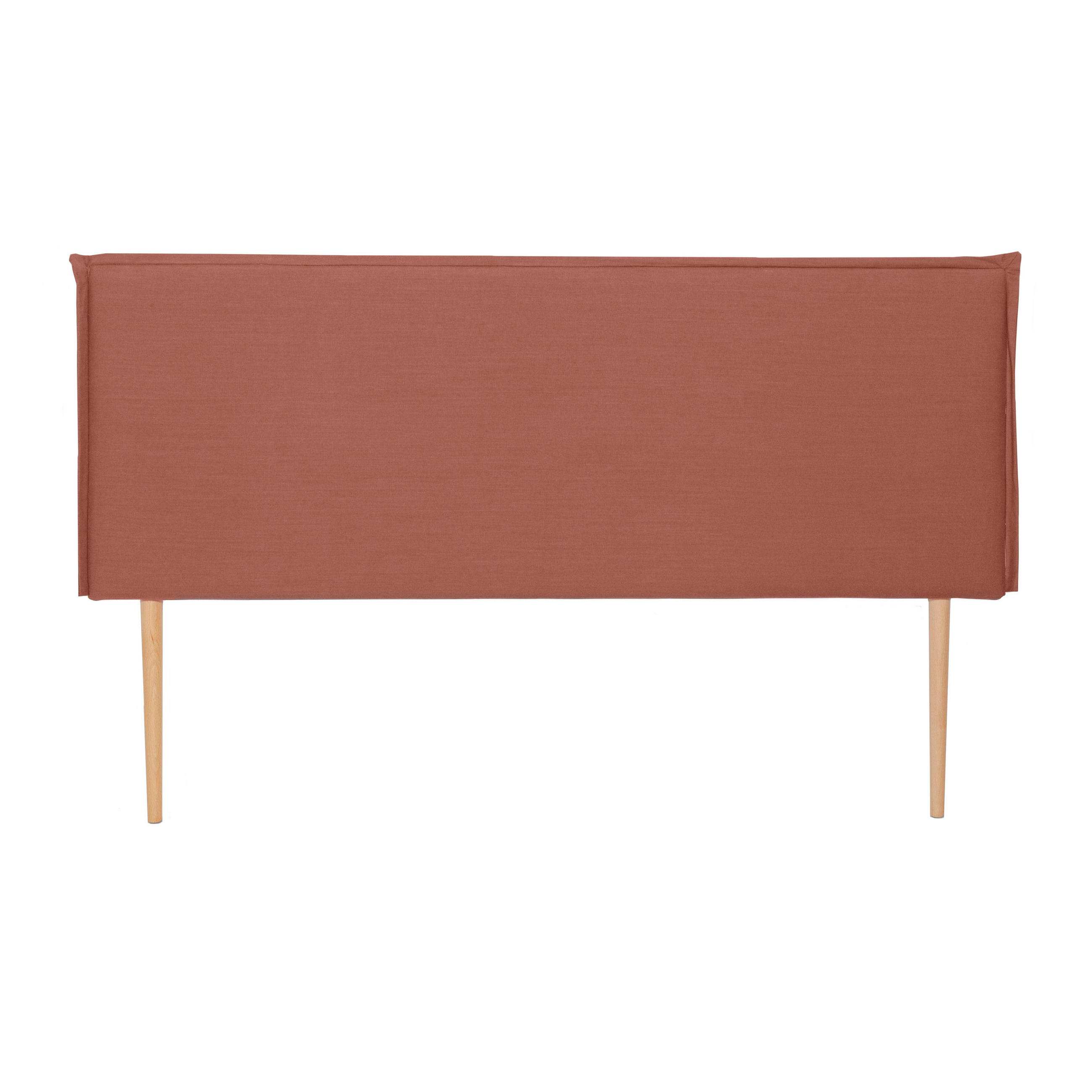 KOPFTEIL Gepolstertes aus 100% Leinenstoff Terrakotta 160/100/8 cm EDMOND - Rot, Textil (160/100/8cm) - RNT By Really Nice Things