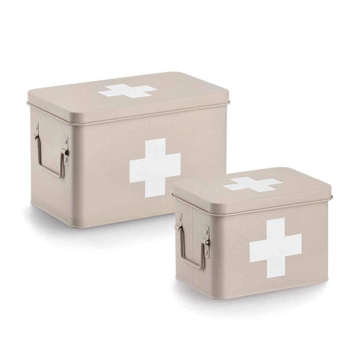VERBANDSKASTEN in Dosenform 22,5/16,5/15,5 cm - Beige, Metall (16.5/15.5/22.5cm) - ZELLER