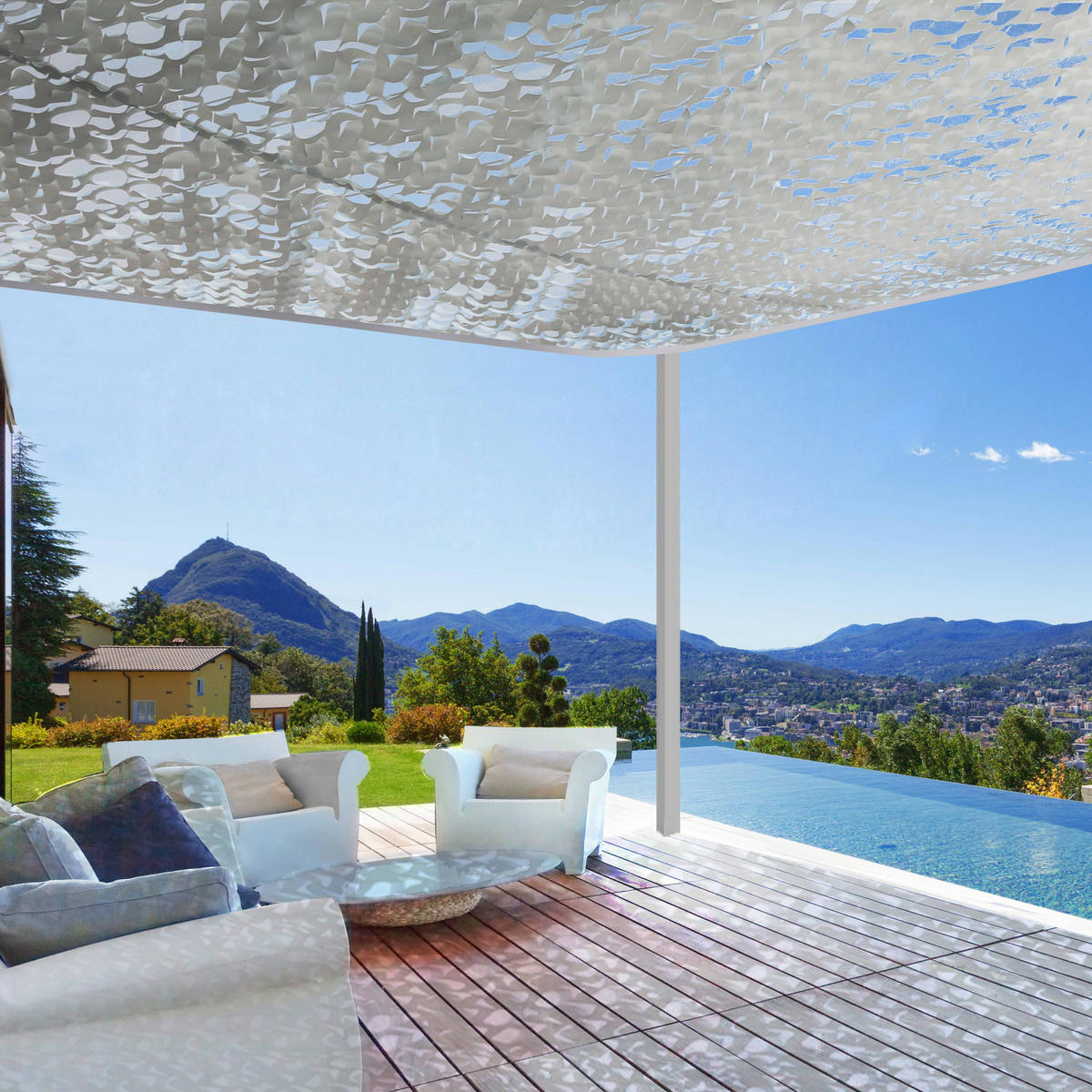 SONNENSEGEL REVERSIBLE 3 x 4m, weiß - Weiß, Textil (400/300cm) - Oviala