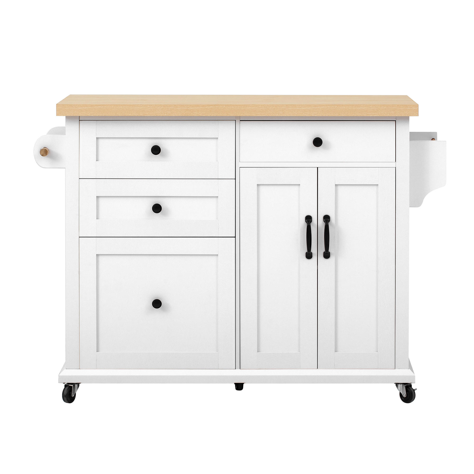 KÜCHENINSEL Weiß 107/45-70/90.5 cm - Weiß, Holzwerkstoff (107/90.5/45cm) - PANGIVO