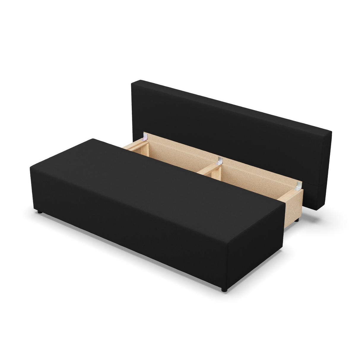 SOFA 3-SITZER MIT SCHLAFFUNKTION FERMO Schwarz - Schwarz, Textil (92/95/191cm) - Mebligo