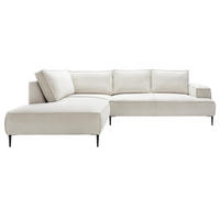 SCHLAFSOFA 275 cm L-Form Harmonia mit Beinen, Links, Ecru - Ecru, Holz (275/195cm) - Emporius