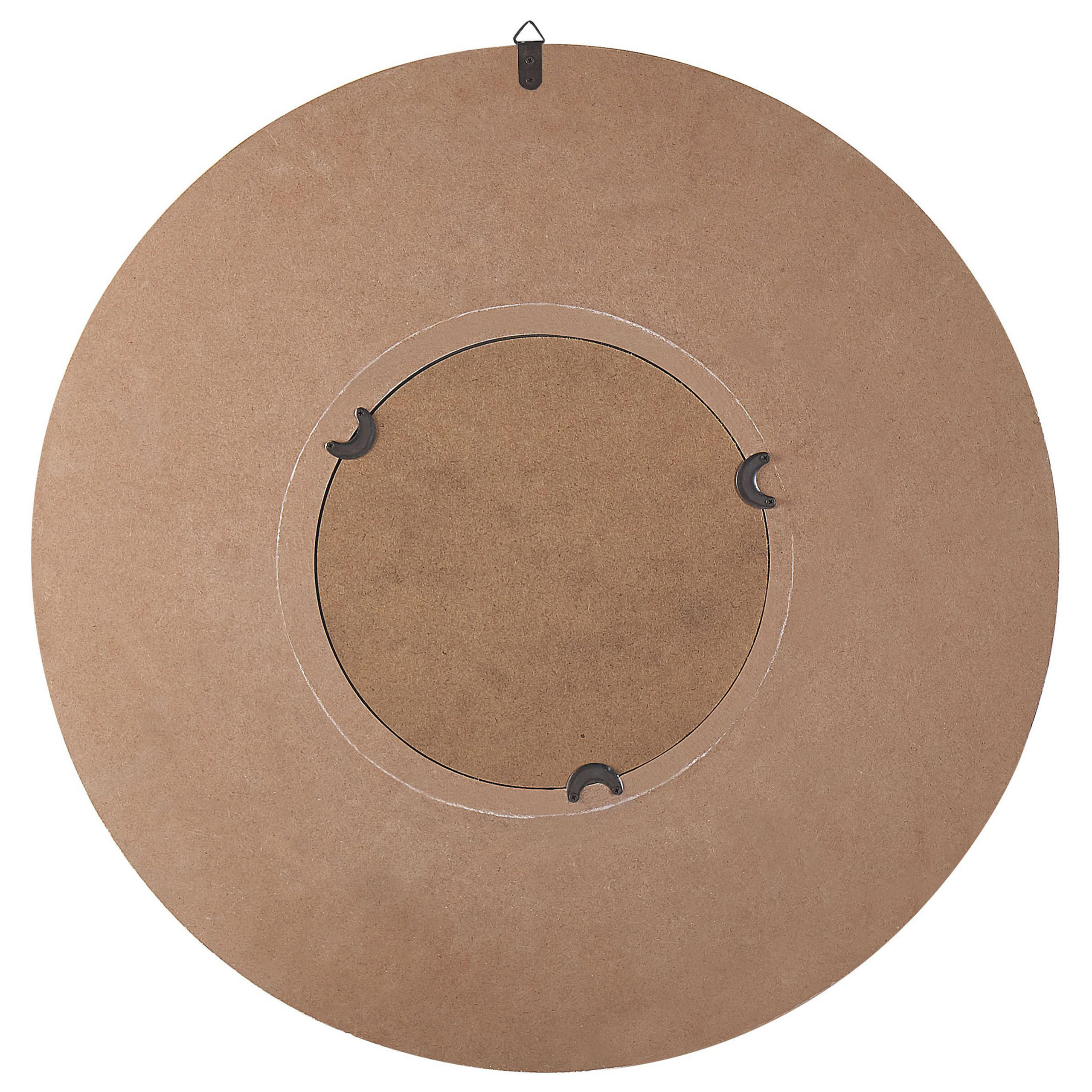WANDSPIEGEL Tannenholz hellbraun 60 cm Pomaro - Hellbraun/Weiß, Holz (60/60/2cm) - Beliani
