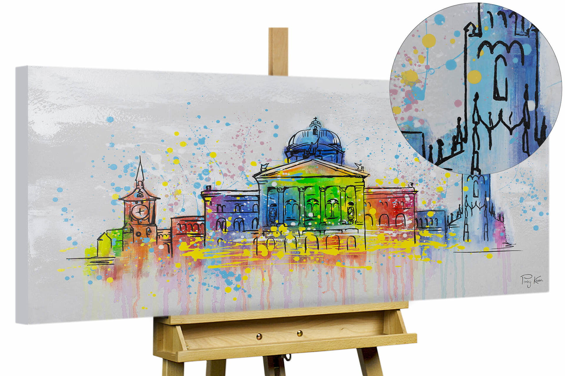 KUNSTLOFT RUČNĚ MALOVANÝ AKRYLOVÝ OBRAZ ŠEDÝ, 120/60 CM
