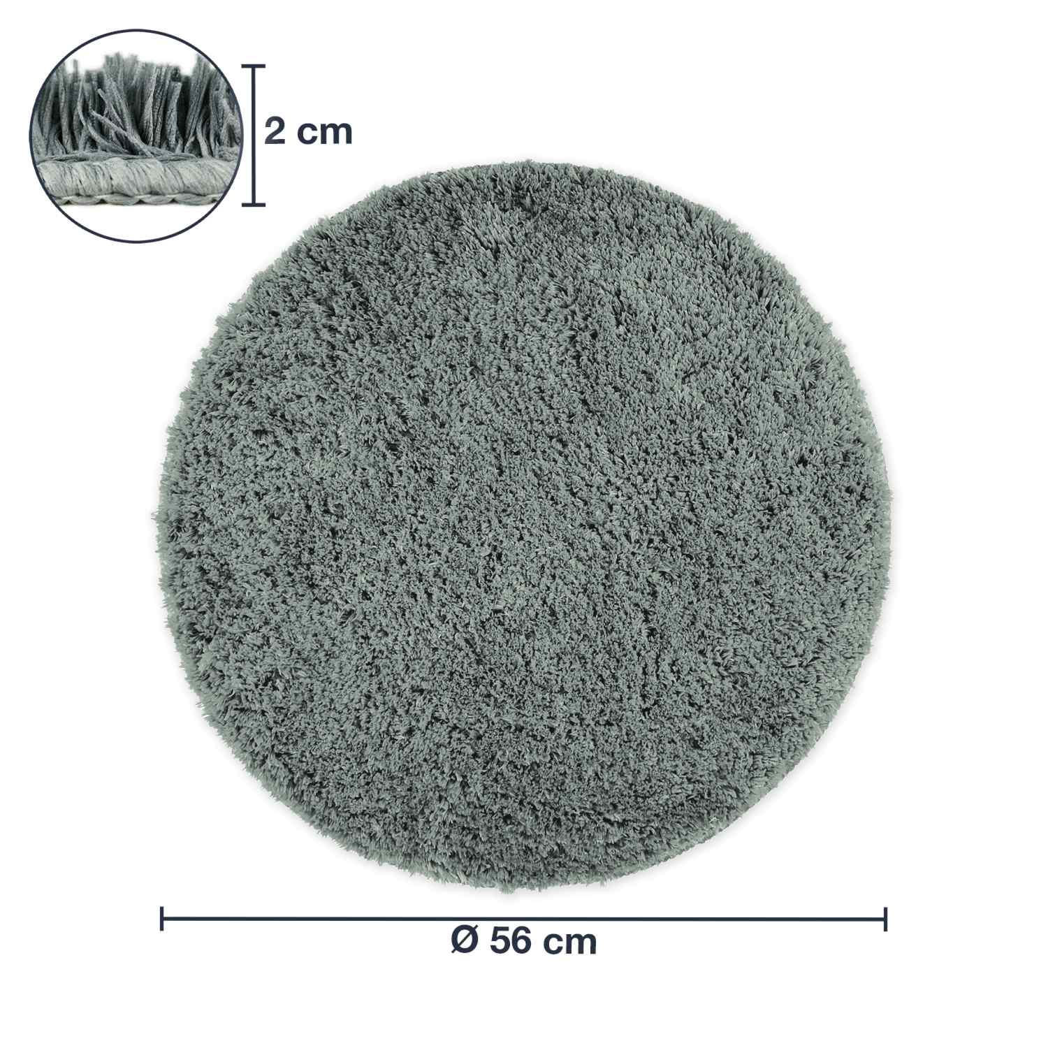 Thumbnail - WohnDirect Runde, Grau, Textil, Rund, 56x56 cm, Oeko-Tex® Standard 100, Badtextilien, Badematten
