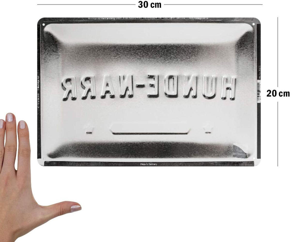 BLECHSCHILD 20/30 cm PfotenSchild Hunde-Narr - Multicolor, Metall (30/20/0.2cm) - Nostalgic-Art