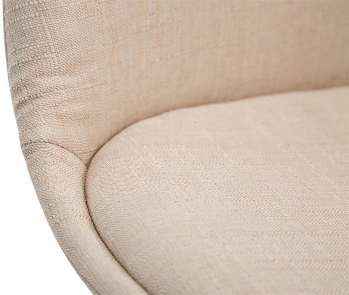 STUHL 4er Set Stoff creme - Walnussfarben/Creme, Holz/Textil (48/84/55cm) - CLP