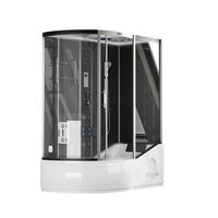 DAMPFDUSCHE ALLIN 4IN1 - Schwarz, Links - Schwarz, Glas (90cm) - Home Deluxe