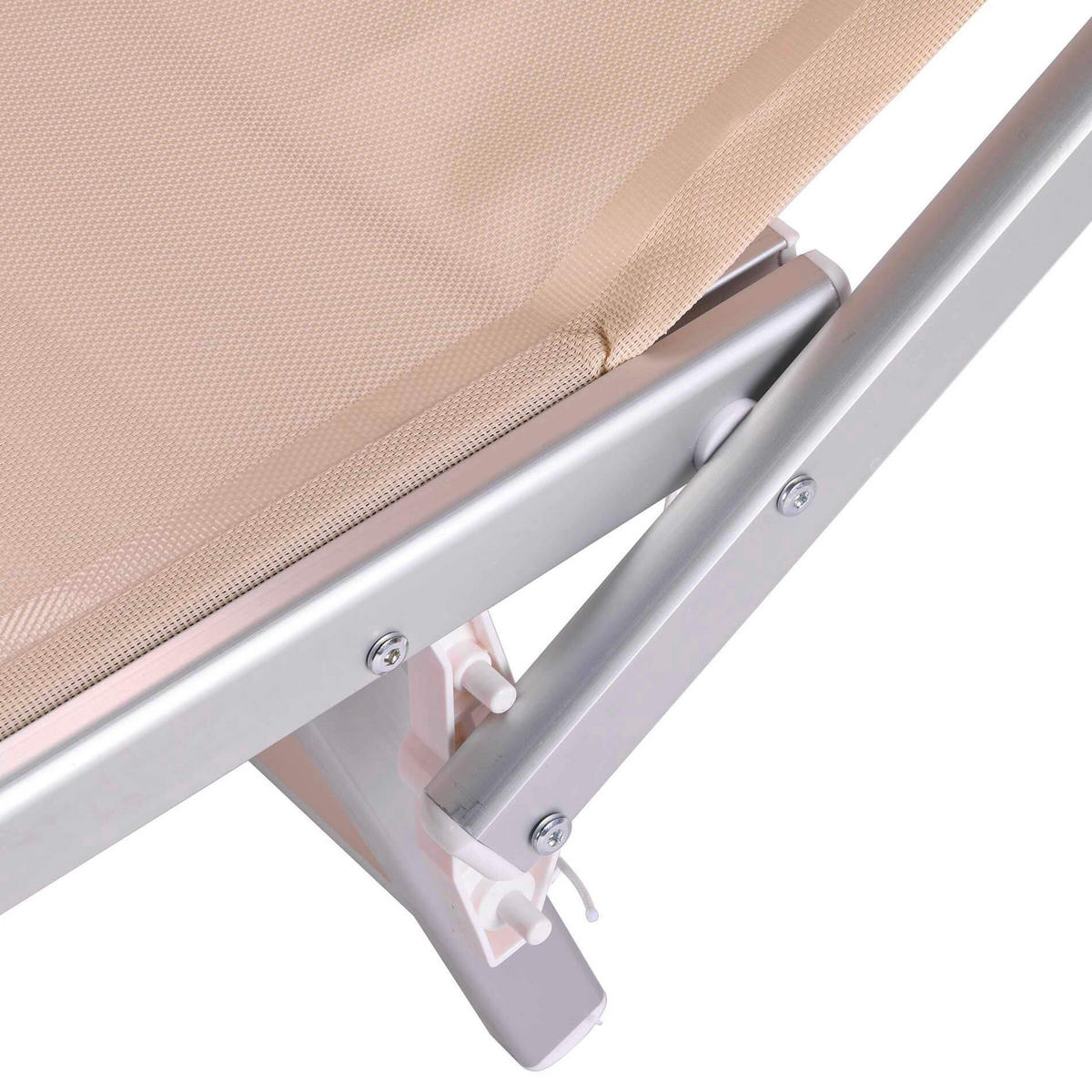 SONNENLIEGE Beige 186/61/38 cm - Beige, Metall (186/38/61cm) - Mobili Rebecca