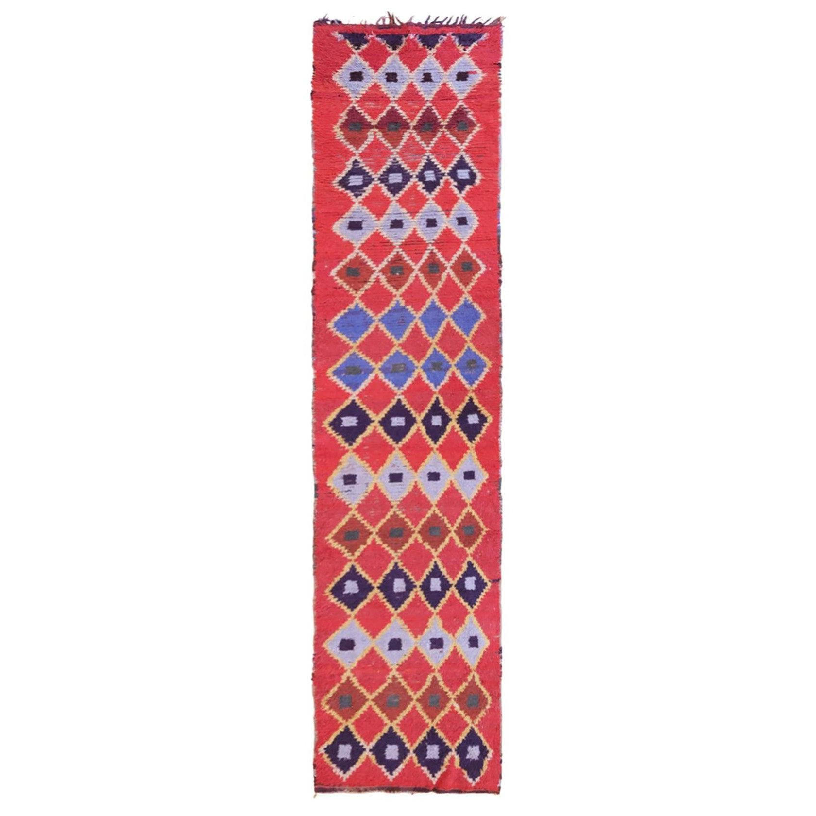 BERBERTEPPICH aus reiner Wolle 81x 352 cm - Rot, Naturmaterialien (81/352cm) - AFK Living