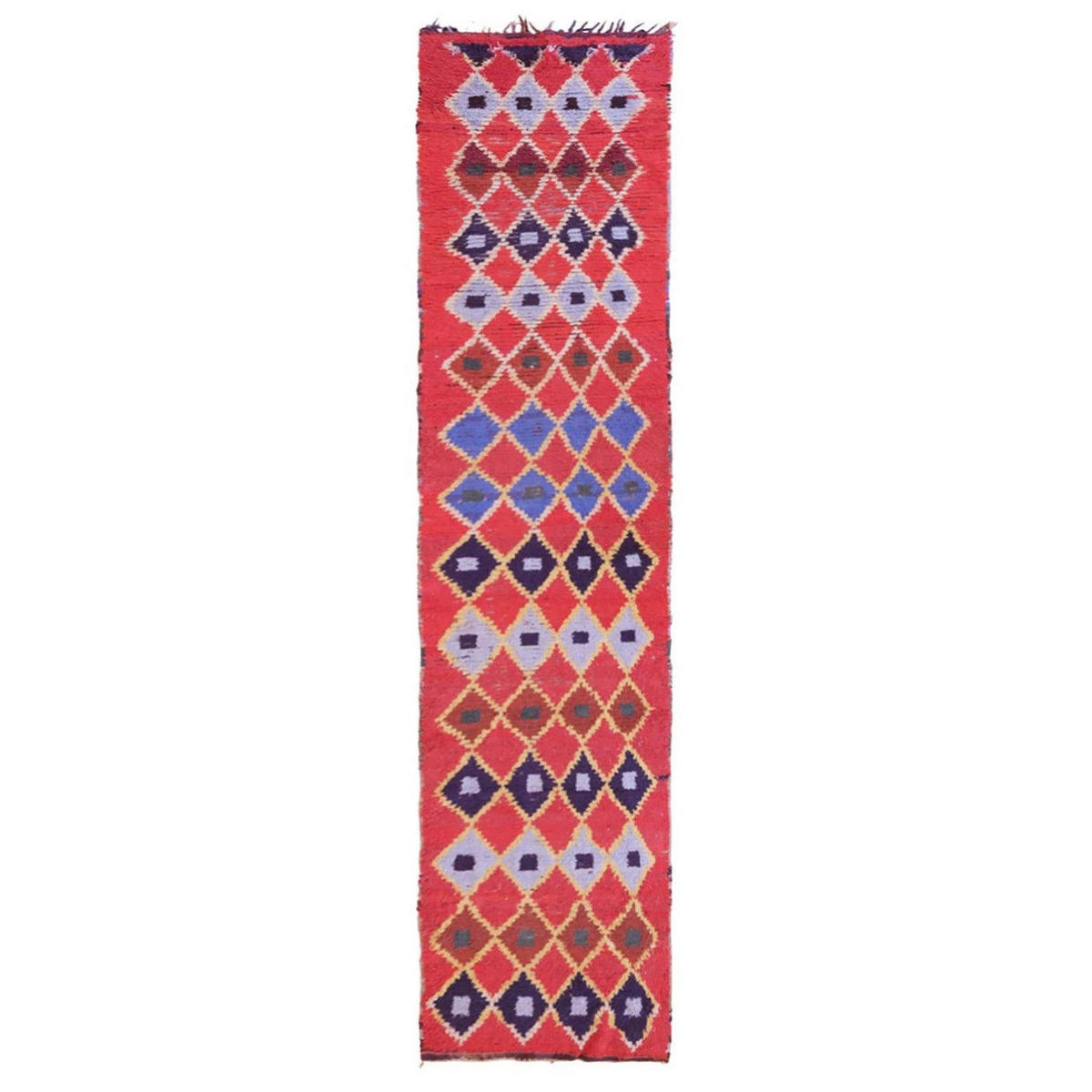 BERBERTEPPICH aus reiner Wolle 81x 352 cm - Rot, Naturmaterialien (81/352cm) - AFK Living