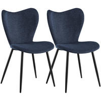 ESSZIMMERSTÜHLE Maika 2er Set 80x50x58 cm blau - Blau, Textil (50/80/58cm) - furnicato