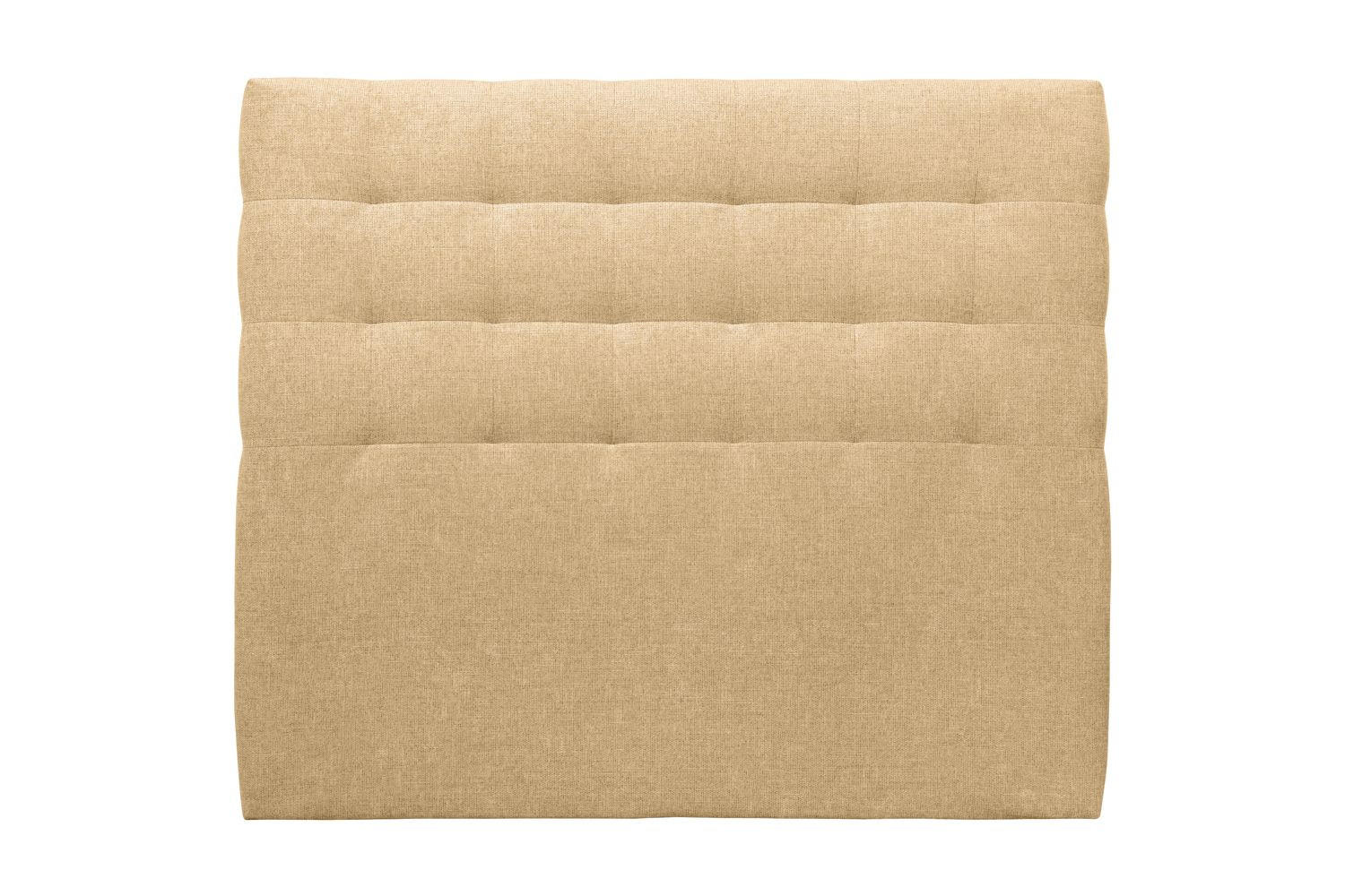 KOPFTEIL gepolstert - Gesteppt – gelber Stoff - 180 cm - Gelb/Beige, Holz (180/120/10cm) - Sommeil de Plomb