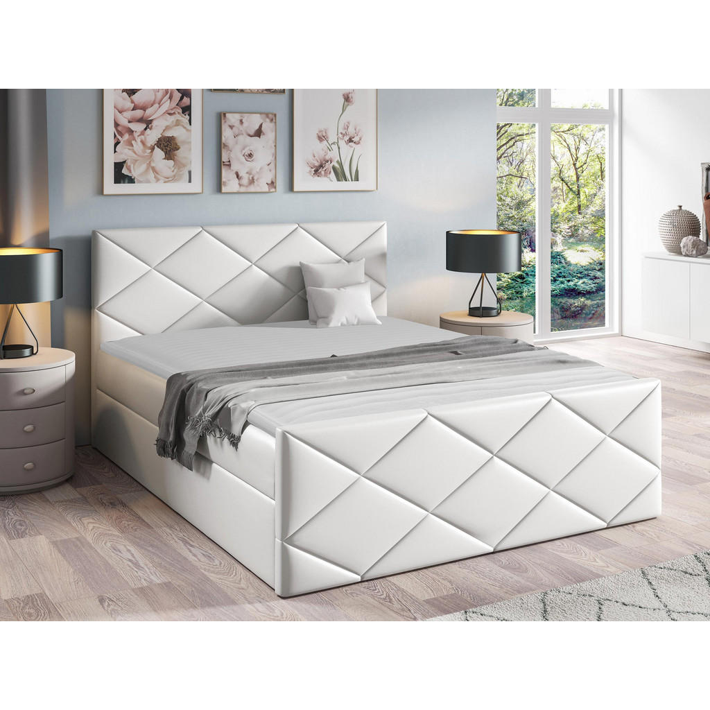 Thumbnail - Mirjan24 Boxbett, Weiß, Holz, H3, 120x200 cm, Schlafzimmer, Betten, Boxspringbetten