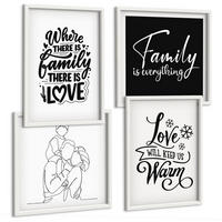 BILDER SET 4er Set - 50x50 cm & 40x60 cm Weißer Rahmen - Familie, Liebe, Wärme, Zuhause - Weiß, Kunststoff (50/50cm) - TULUP