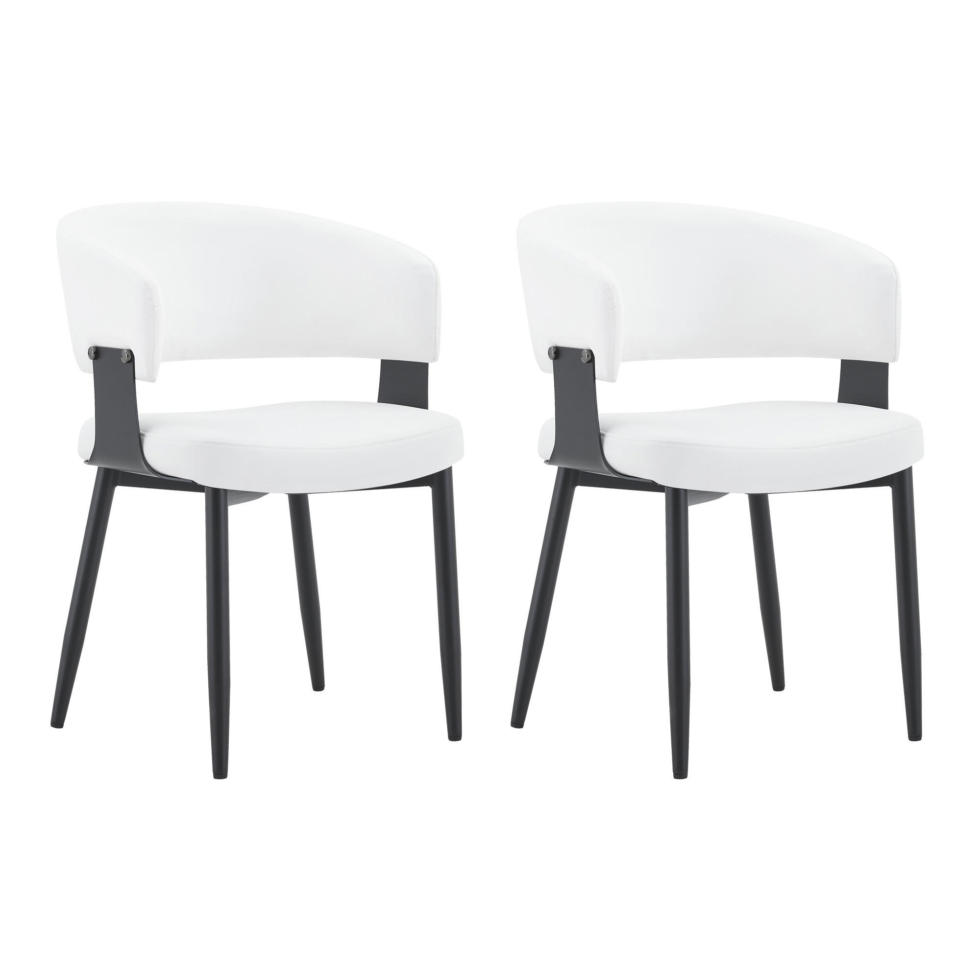ARMLEHNSTUHL-SET DE-36713 2 Stück im Mid-Century-Modern-Stil Weiß - Weiß, Metall (48/77.3/46.5cm) - ComfortXL