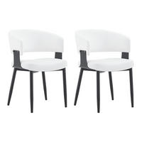 ARMLEHNSTUHL-SET DE-36713 2 Stück im Mid-Century-Modern-Stil Weiß - Weiß, Metall (48/77.3/46.5cm) - ComfortXL