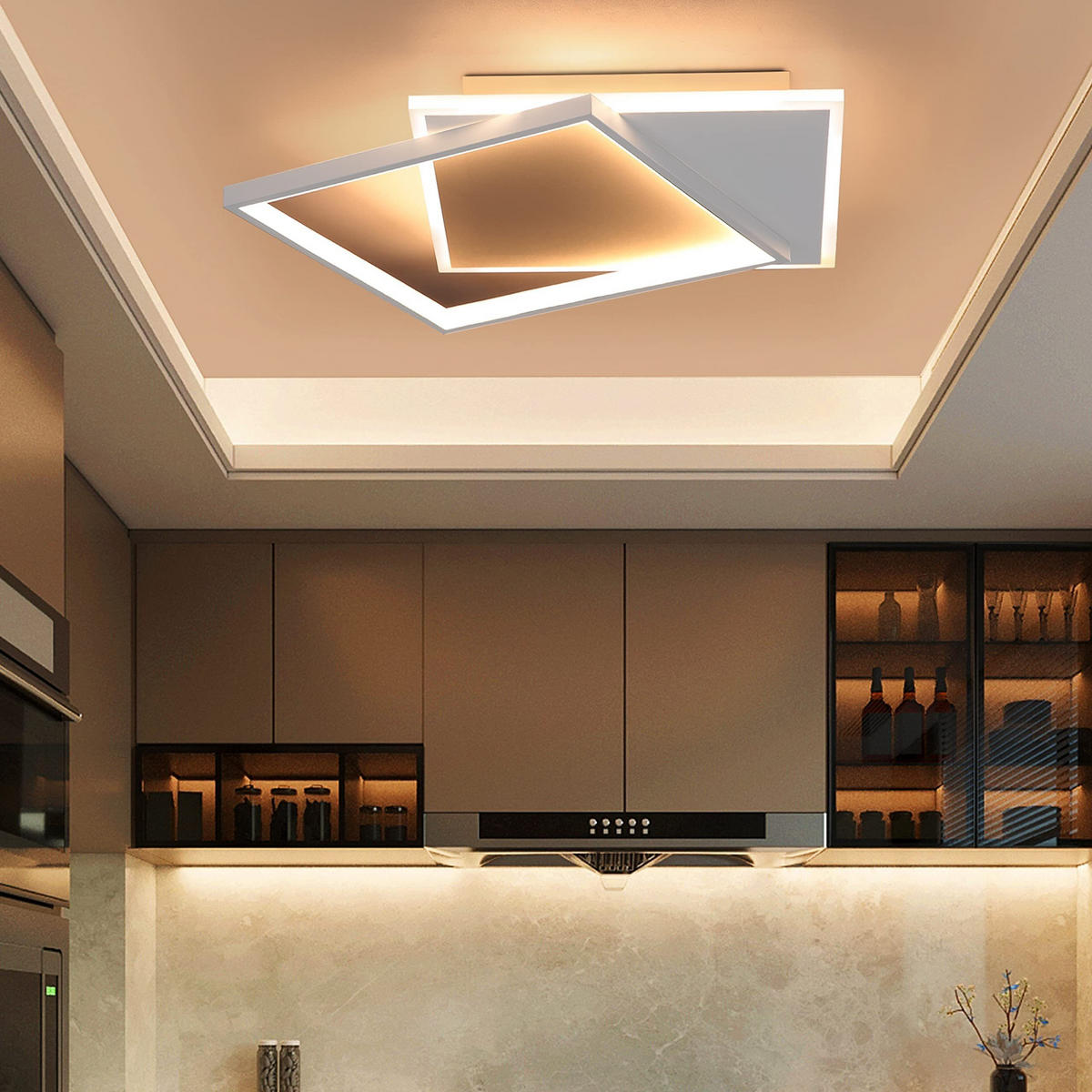 LED-DECKENLEUCHTE Daniela 44/40/6 cm - Weiß, Metall (44/40/6cm) - ZMH