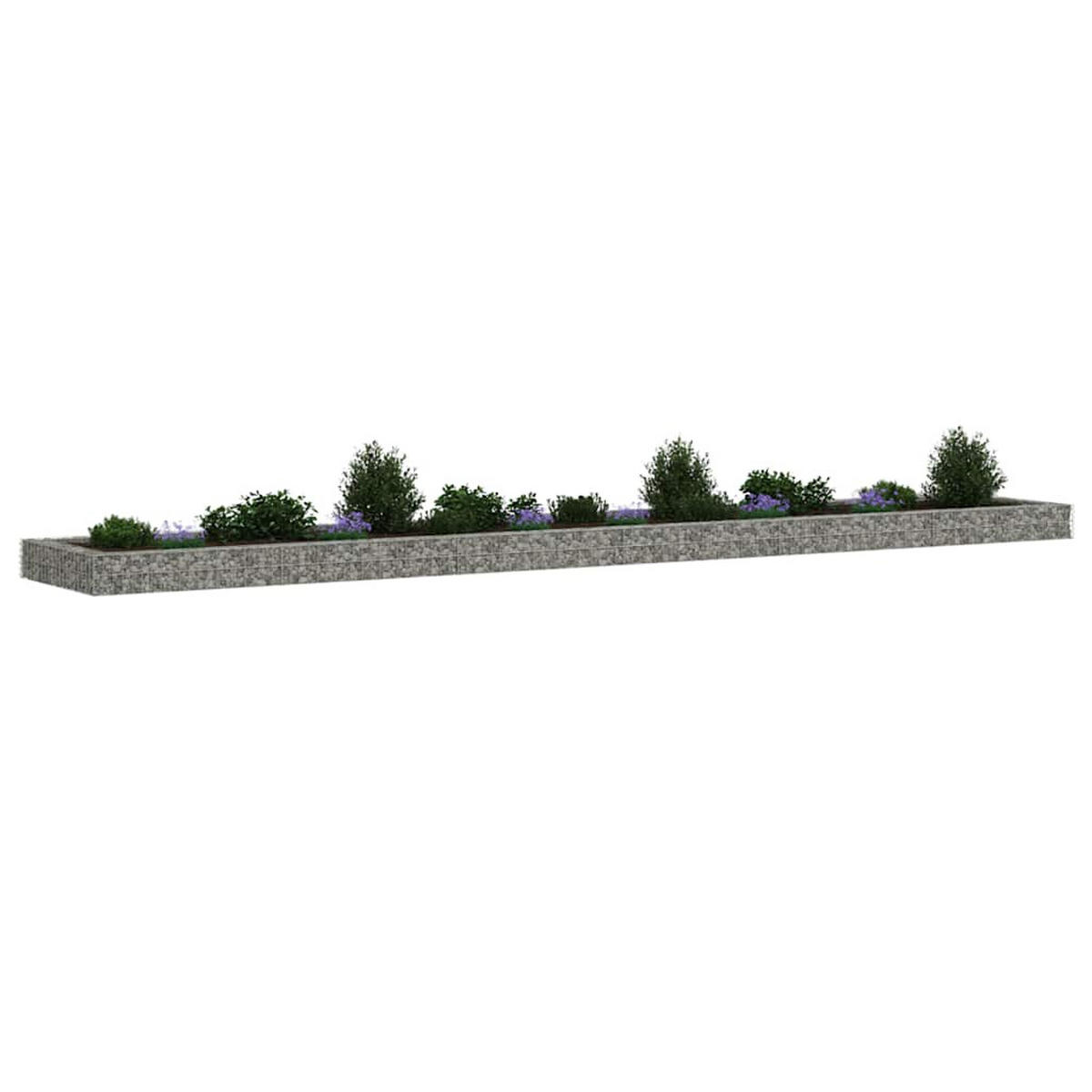 GABIONEN-HOCHBEET Verzinkter Stahl 600x100x20 cm - Silberfarben, Metall (100/20/600cm) - furnicato