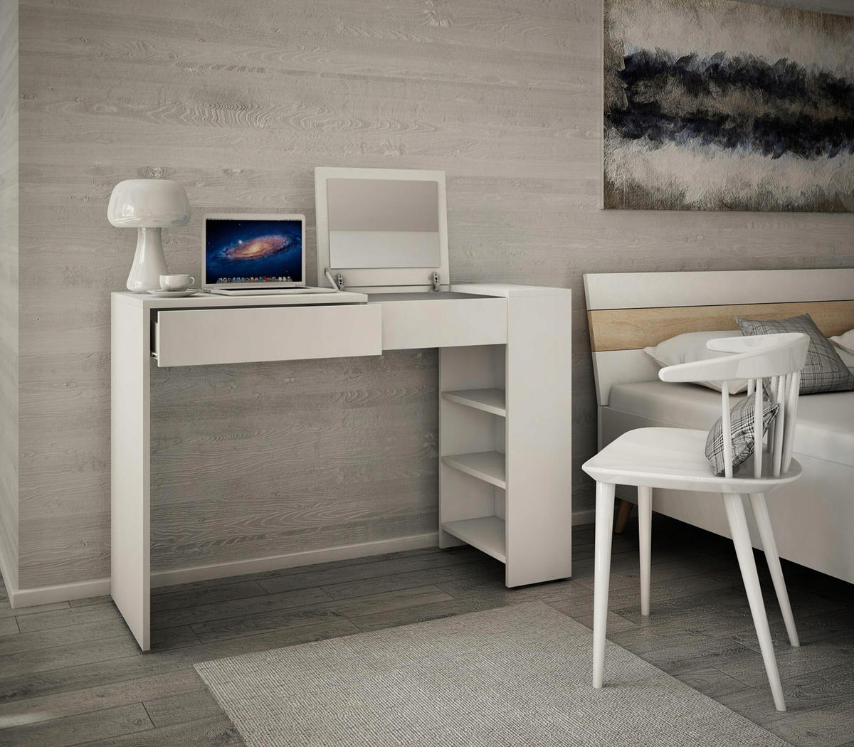 SCHMINKTISCH Opera Maxi Weiß 114/40/78 cm - Weiß, Holzwerkstoff (114/78/40cm) - Matkam Möbel