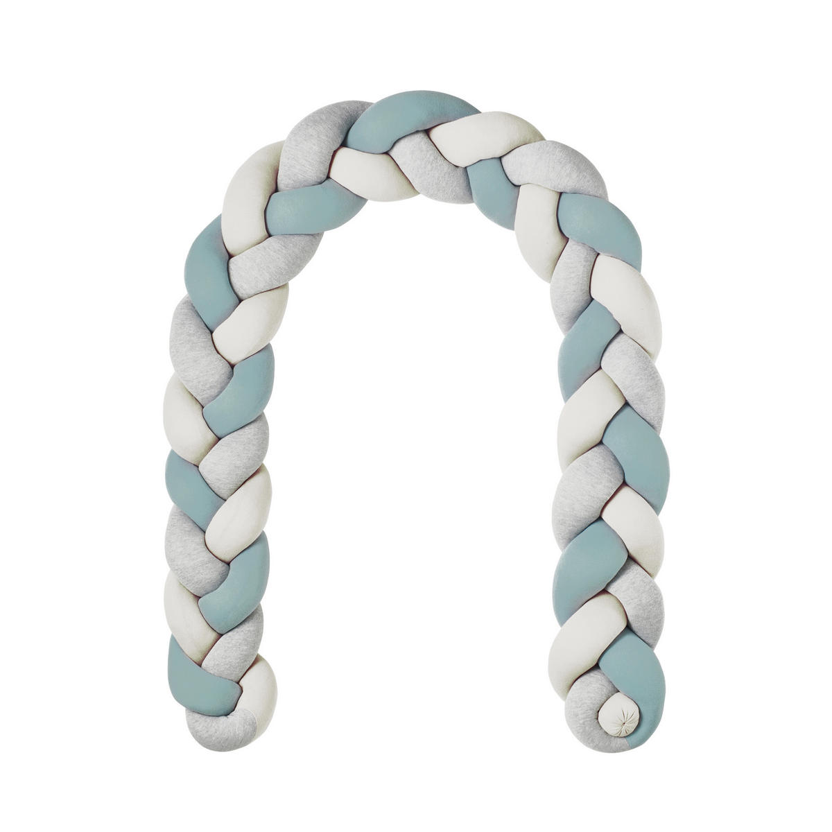 BETTSCHLANGE geflochten Jersey Trio Grau - Pastellblau, Textil (16/200cm) - nordic coast company