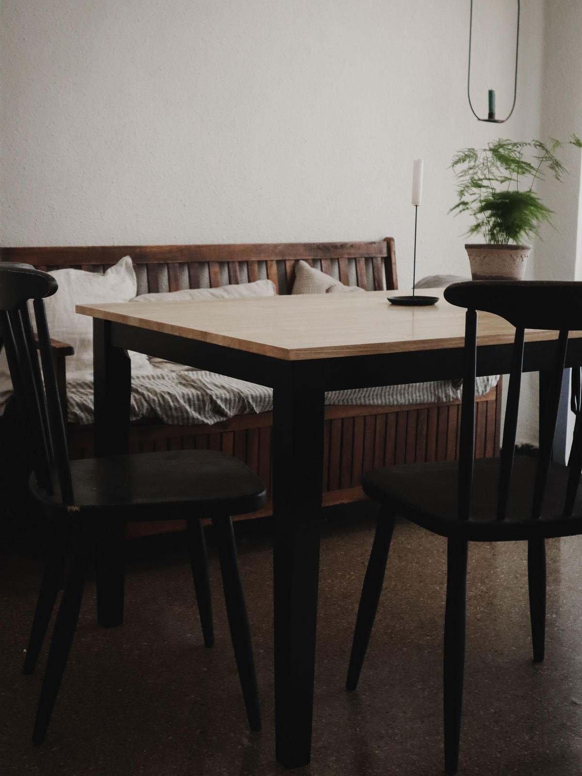 ESSTISCH 150/90/75 cm Schwarz, Hellbraun Rechteckig Georgia - Schwarz, Holz (150/90/75cm) - Beliani