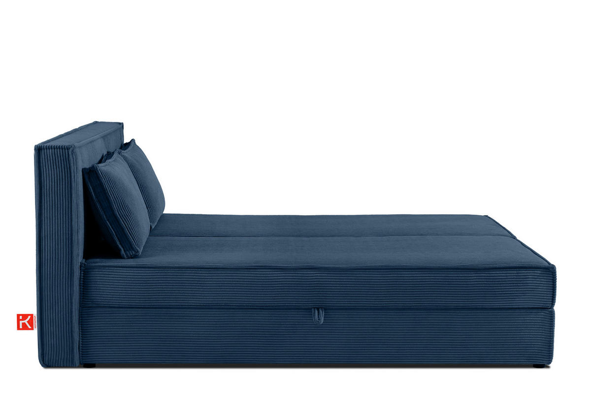 BOXSPRINGBETT ROTI mit Stauraum, marineblau - Schwarz/Dunkelblau, Holz/Holzwerkstoff (180/200cm) - KONSIMO®