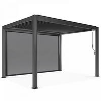 PERGOLA 3x4 m, mit 1 Markise, Grau - Grau, Metall (296/257/403cm) - Oviala