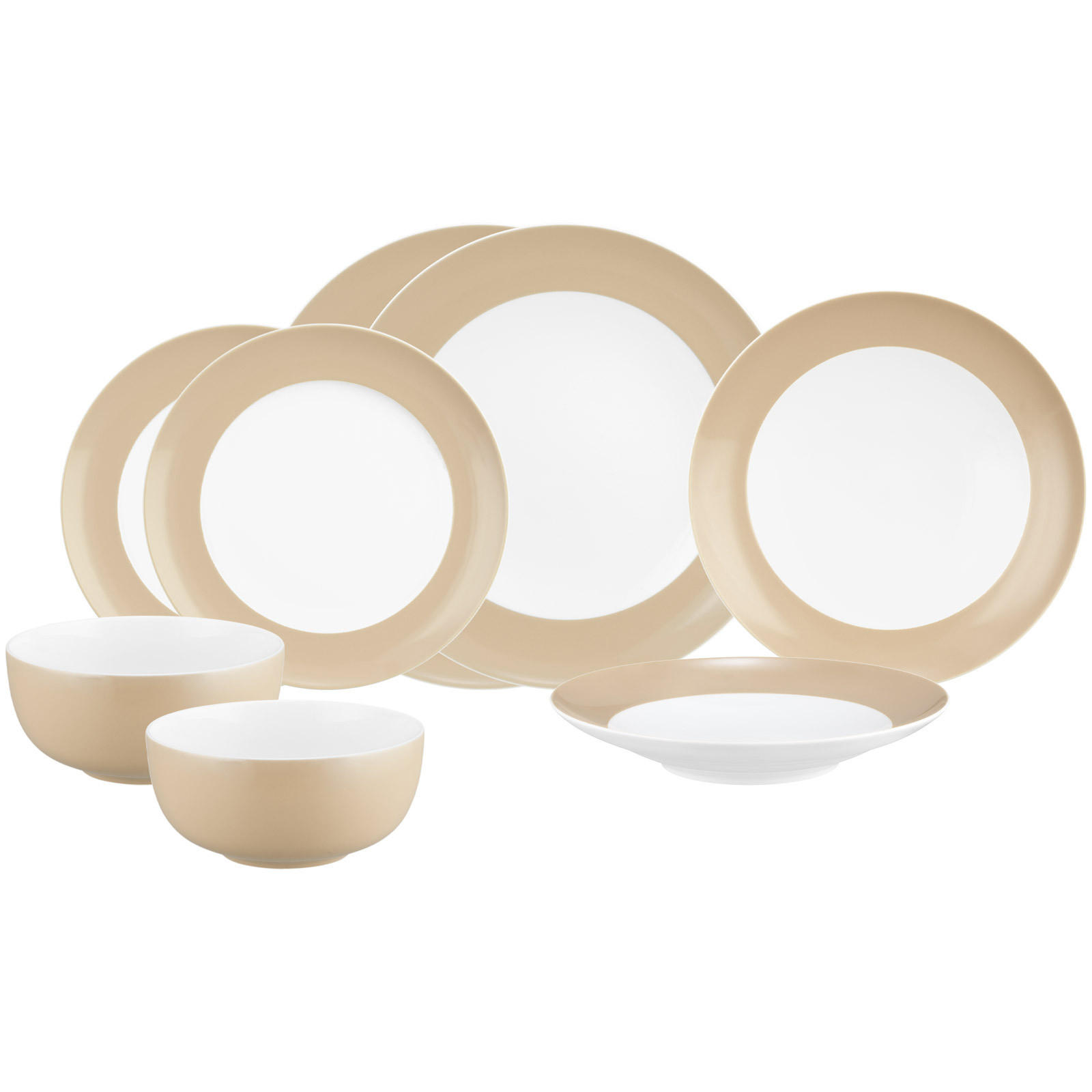 EINSTEIGER-SET Liberty Pure Colors Dusty Beige 8er Set - Grau, Keramik (1/1/1cm) - Seltmann Weiden