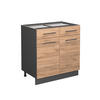 KÜCHENUNTERSCHRANK Fame-Line Goldkraft Eiche 80 cm ohne AP - Honigeiche/Anthrazit, Holzwerkstoff (80/82/51.6cm) - Vicco