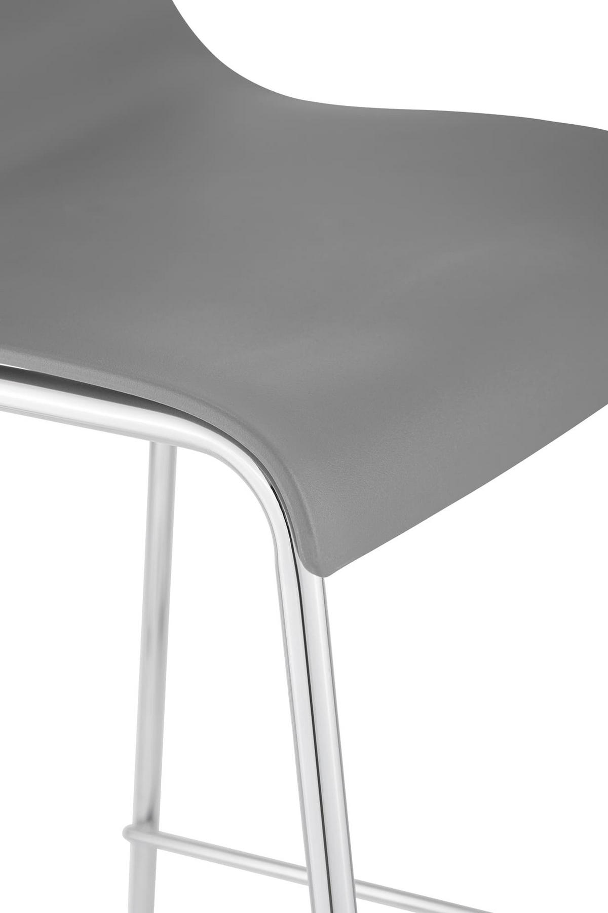 BARHOCKER Kunststoff Grau - Chromfarben/Grau, Kunststoff/Metall (43/100/48cm) - CLP