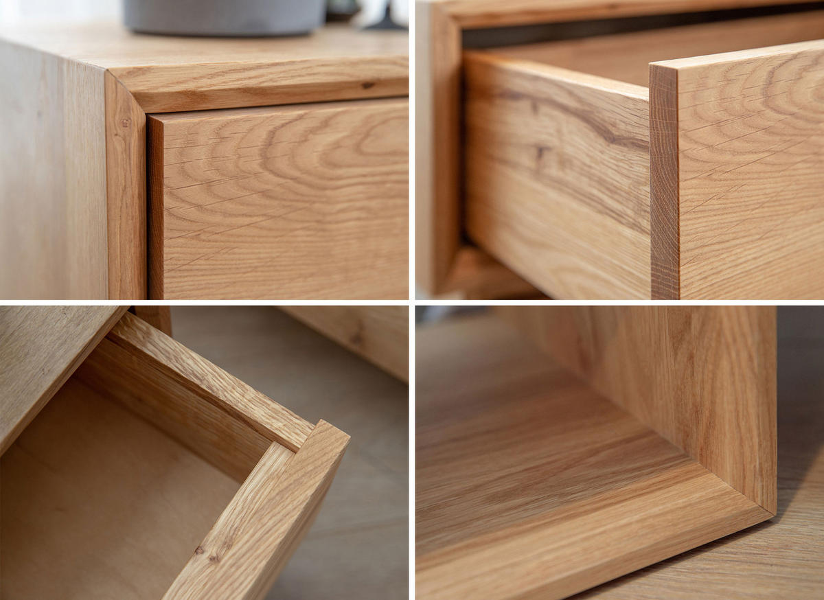 2ER-SET NACHTKONSOLE Adria Wildeiche Natur 50 / 35 / 35cm - Eichefarben, Holz (50/35/35cm) - Feldmann-Wohnen