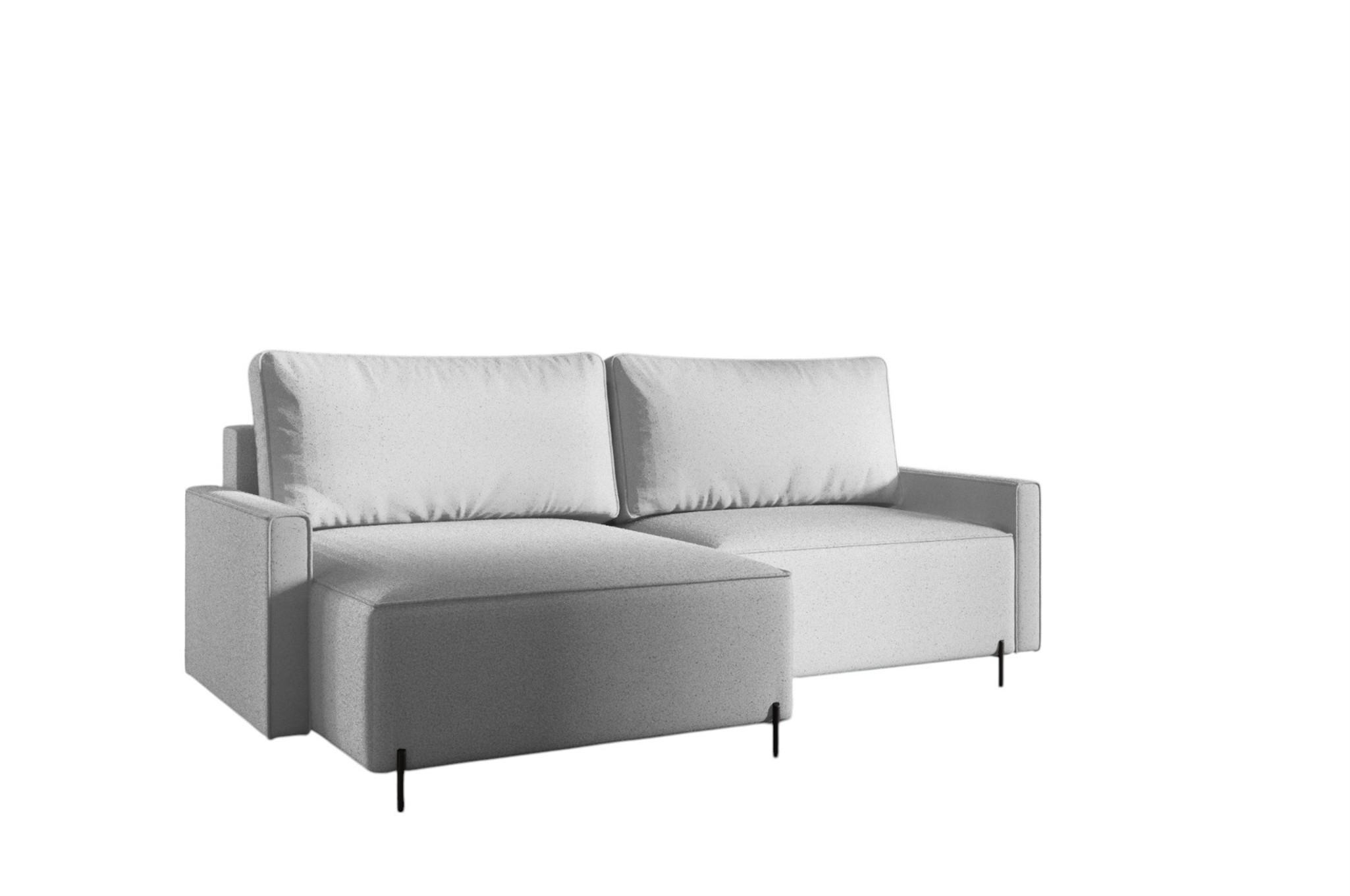 ECKSOFA Braga Mit Schlaffunktion - Hellgrau, Holzwerkstoff/Textil (229/148cm) - Fun Möbel