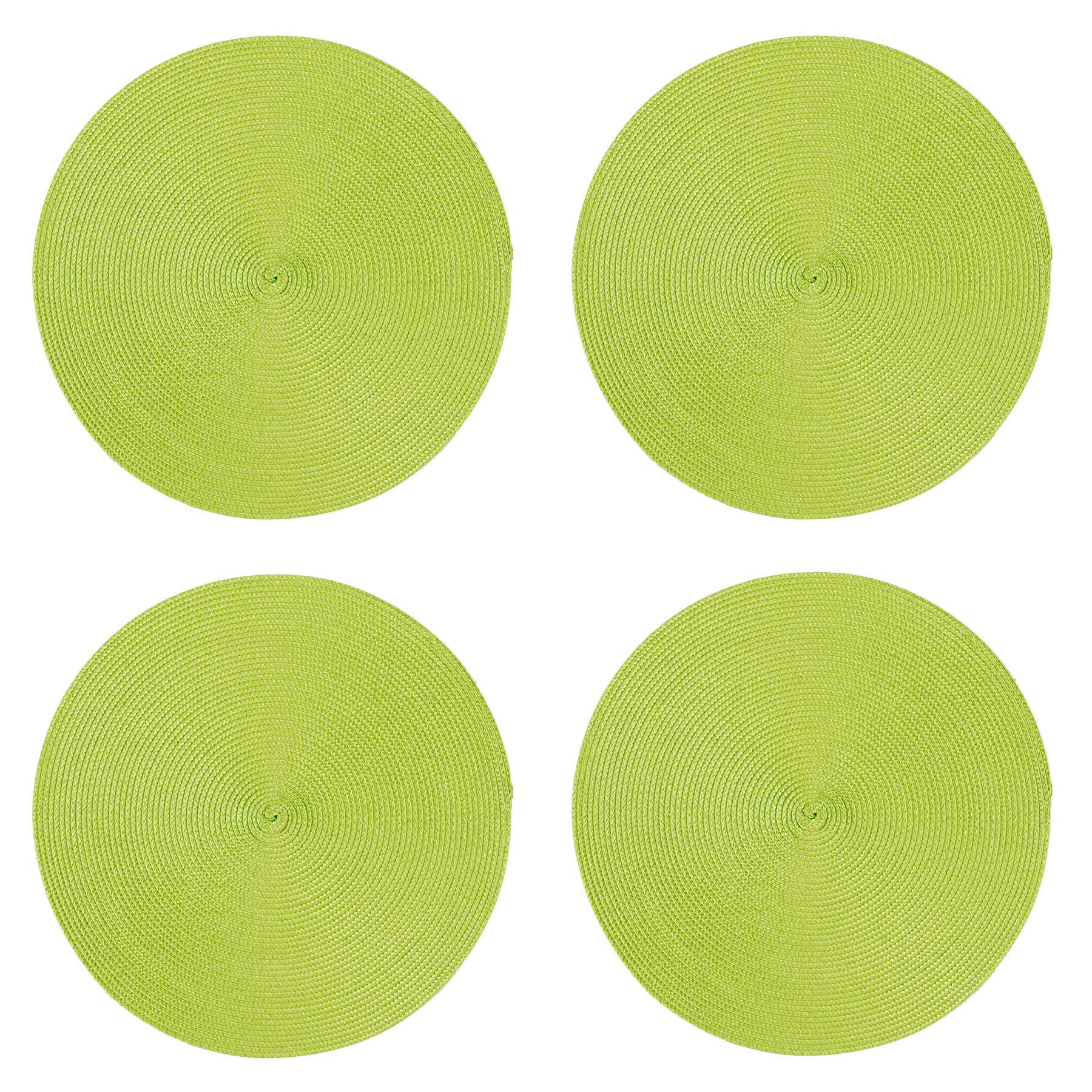 PLATZSET 4er Set Polypro Anis 35 cm rund - Limette, Kunststoff (35cm) - TiborTex