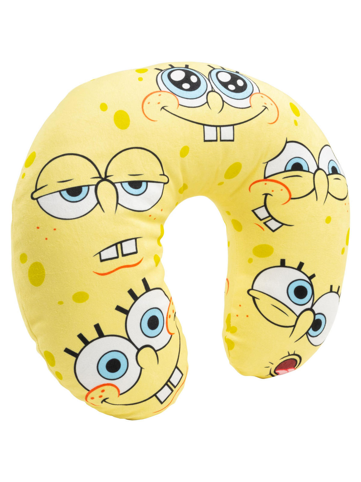 NACKENKISSEN Spongebob Schwammkopf Gelb 35 x 30 cm - Gelb, Textil (35/30cm)