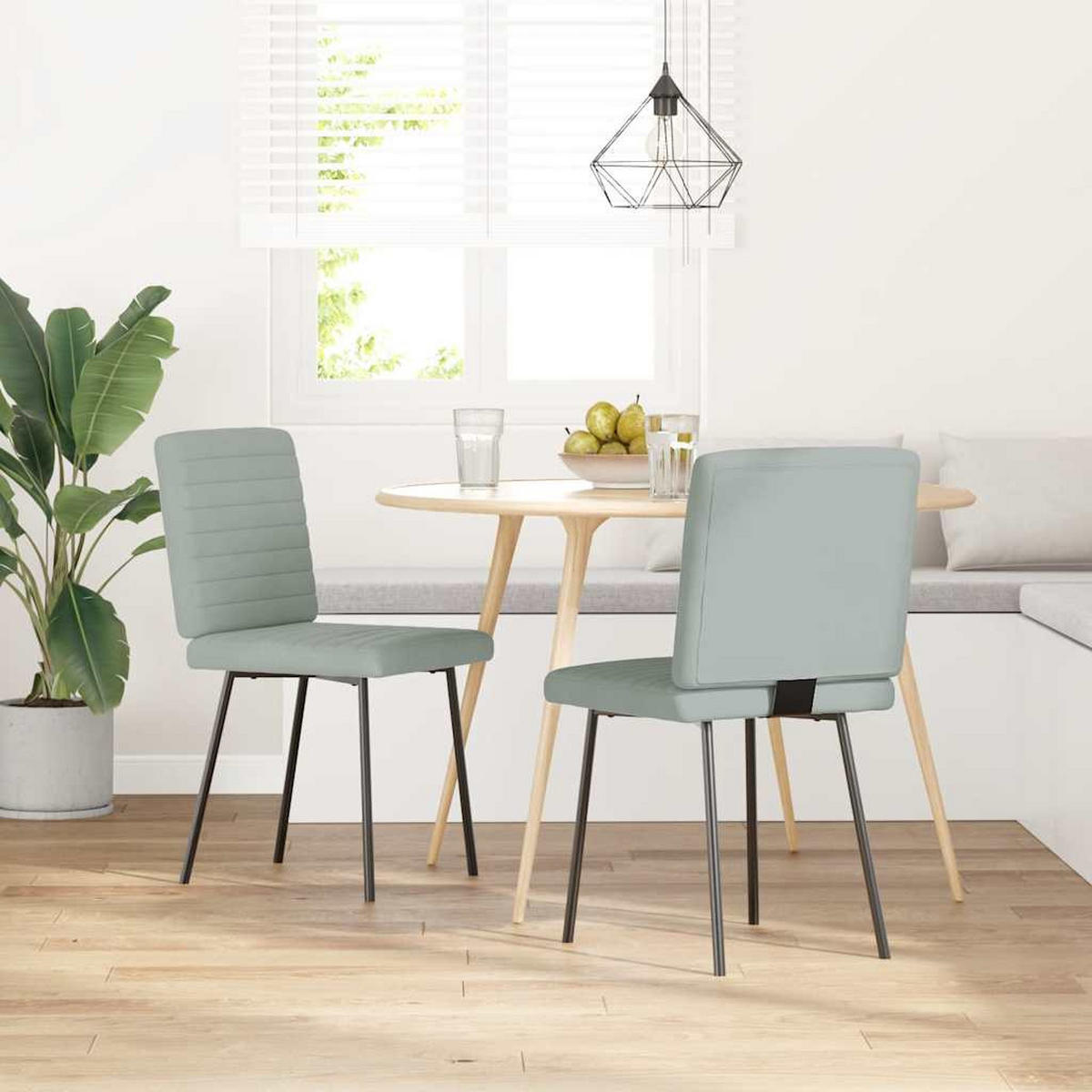 ESSZIMMERSTÜHLE 2 Stk. Hellgrau Samt 45*54*83cm - Grau, Metall (45/83/54cm) - ZMH