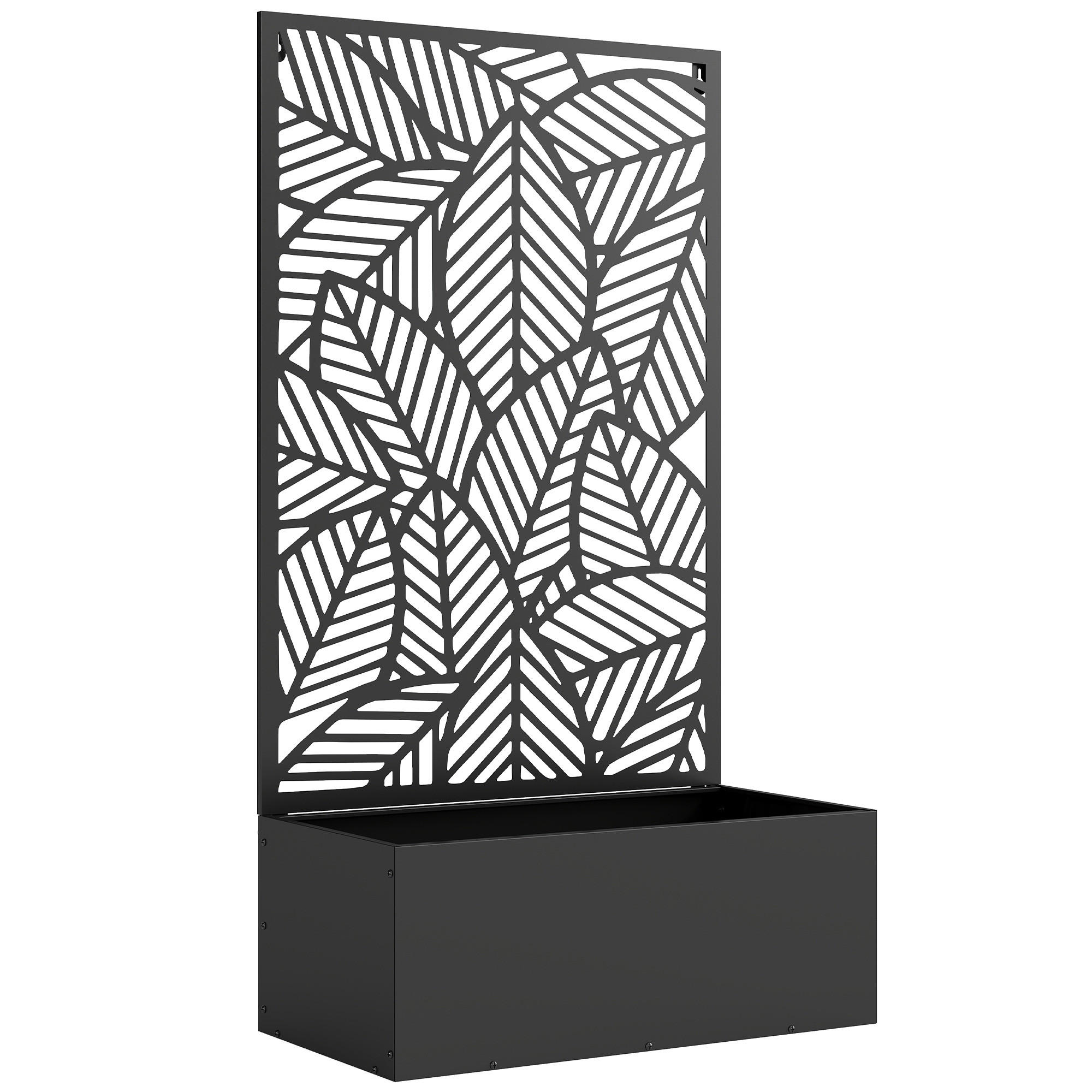 HOCHBEET mit Rankgitter Metall Schwarz - Schwarz, Metall (30/113/60cm) - Outsunny