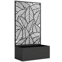 HOCHBEET mit Rankgitter Metall Schwarz - Schwarz, Metall (30/113/60cm) - Outsunny