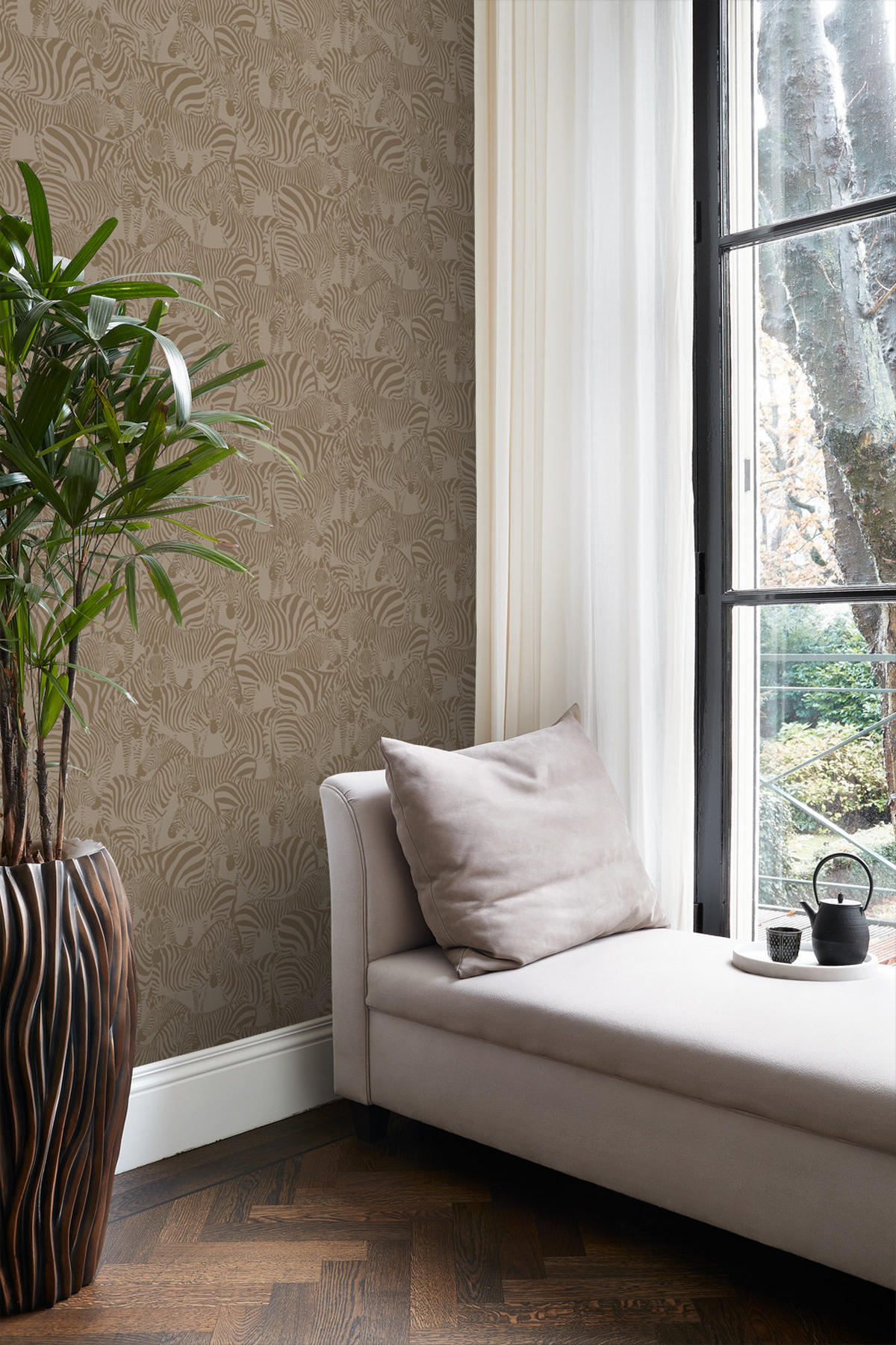 TAPETE Zebras 50 x 900 cm - Beige, Papier (50/900cm) - Origin Wallcoverings