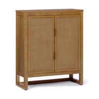 AKZENT-SCHRANK, 2 Rattan Türen, 71cm, Braun - Braun, Holz (71/86/30cm) - Teamson Home