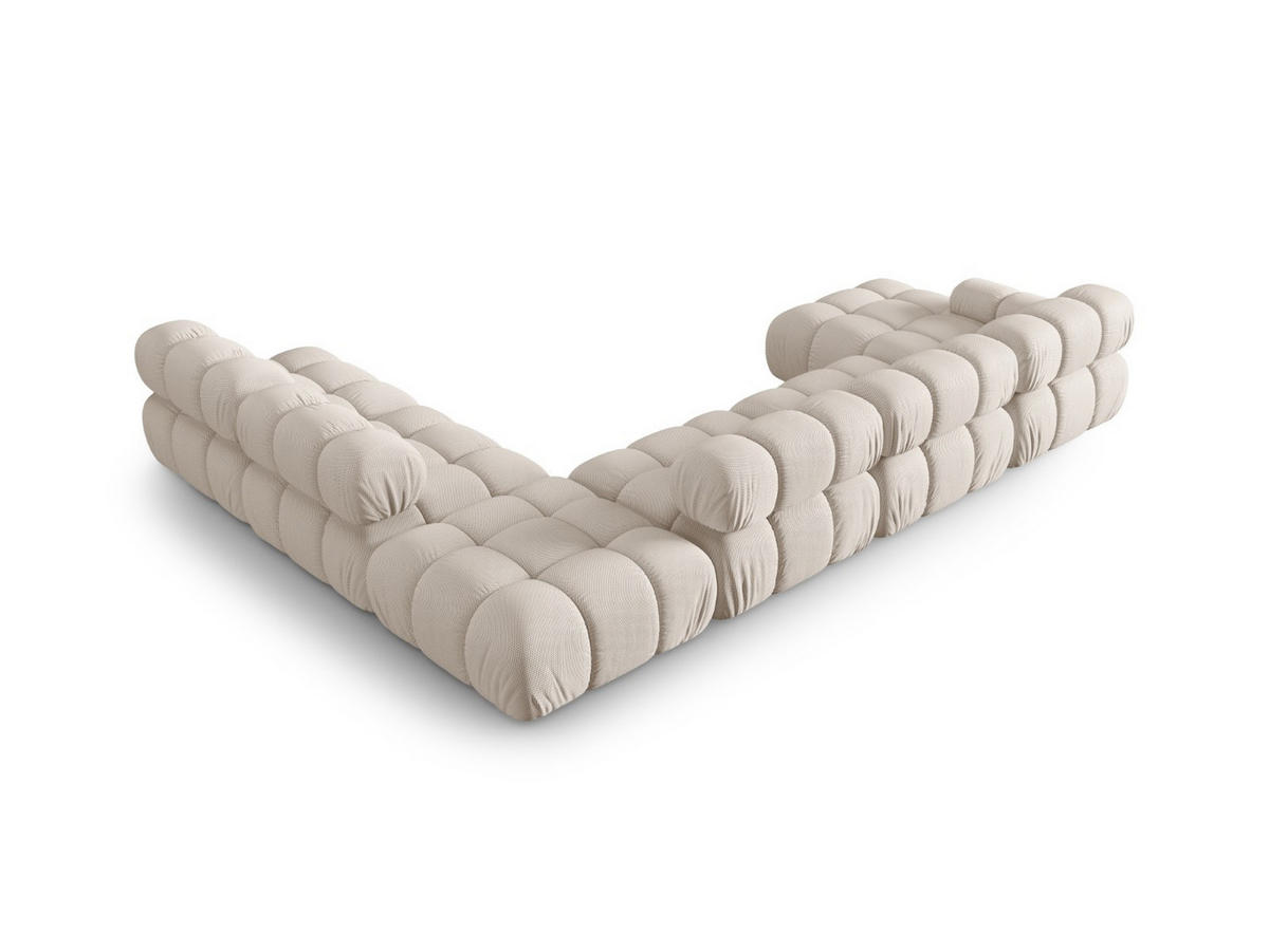 PANORAMASOFA modular rechts Bellis aus 3D-Stoff leichtes beige 7 Sitzplätze - Creme, Textil (282/70/376cm) - Micadoni